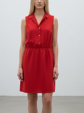 Tommy Hilfiger Red Sleeveless Shirt Dress
